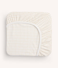 Organic Fitted Sheet Caramel Grid